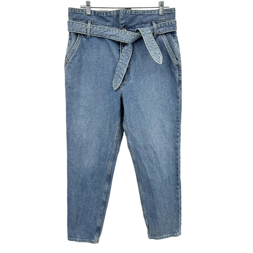 GRLFRND Jeans Womens 31 Emery Perfect Ten Button Fly Belted Ankle Stretch Denim